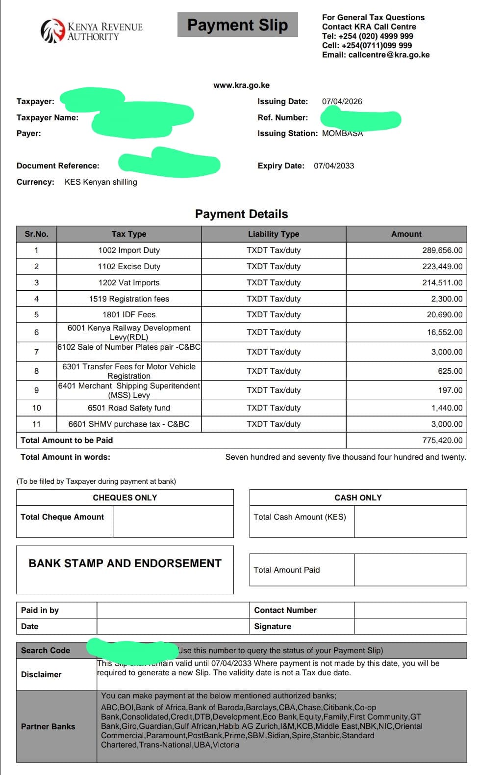 vehicle import customs